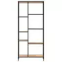 Scaffale per Libri 80x30x180 cm Acciaio e Legno Multistrato