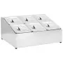 Supporto Gastronorm con 6 Contenitori GN 1/6 in Acciaio Inox