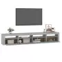 Mobile Porta TV con Luci LED Grigio Sonoma 240x35x40 cm