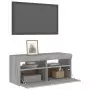 Mobile Porta TV con Luci LED Grigio Sonoma 90x35x40 cm