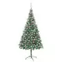 Set Albero Natale Artificiale con LED Palline e Pigne 210 cm