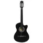 Chitarra Classica Cutaway Western con 6 Corde Nera 38"