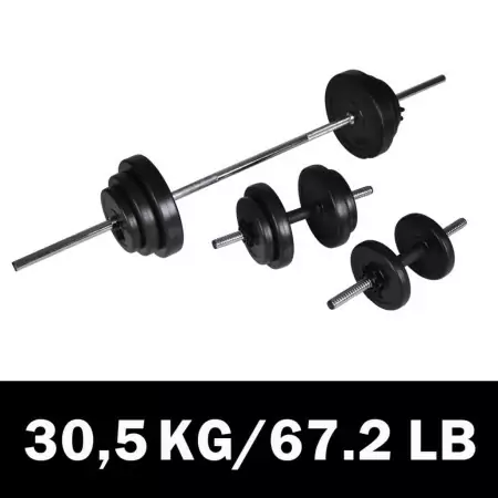 Set Bilanciere con 2 Manubri 30,5 kg