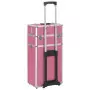 Valigia Trolley per Cosmetici in Alluminio Rosa