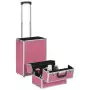Valigia Trolley per Cosmetici in Alluminio Rosa