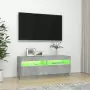 Mobile Porta TV con Luci LED Grigio Cemento 100x35x40 cm