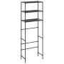 Scaffale per Bagno con 3 Ripiani Nero 53x28x169 cm