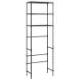 Scaffale per Bagno con 3 Ripiani Nero 53x28x169 cm