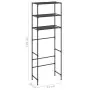 Scaffale per Bagno con 3 Ripiani Nero 53x28x169 cm