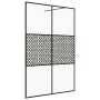 Parete per Doccia Walk-in Vetro Trasparente ESG 140x195cm Nera