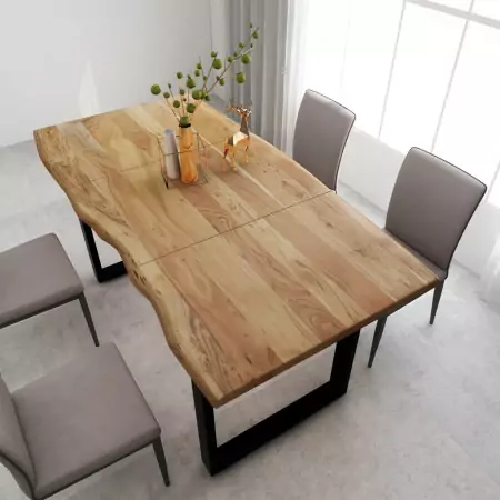 Tavolo da Pranzo 180x90x76 cm in Legno Massello di Acacia