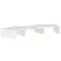 Supporto per Monitor Bianco 60x24x10,5cm Legno Massello di Pino