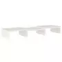 Supporto per Monitor Bianco 60x24x10,5cm Legno Massello di Pino