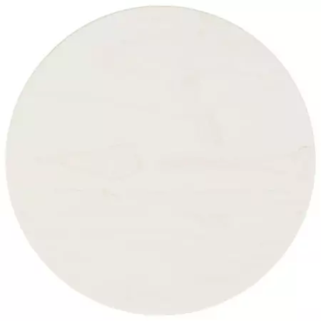 Piano Tavolo Bianco Ø30x2,5 cm in Legno Massello di Pino