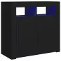 Credenza con Luci LED Nera 80x35x75 cm