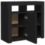 Credenza con Luci LED Nera 80x35x75 cm