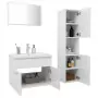 Set Mobili da Bagno Bianco Lucido in Truciolato