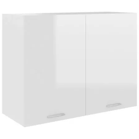 Armadio Sospeso Bianco Lucido 80x31x60 cm in Truciolato