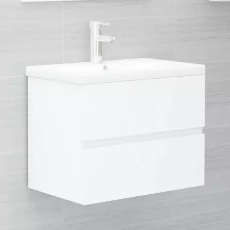 Mobile Bagno con Lavabo Integrato Bianco in Truciolato