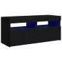 Mobile Porta TV con Luci LED Nero 90x35x40 cm