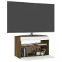 Mobile Porta TV con Luci LED Rovere Fumo 60x35x40 cm