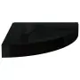 323891  Floating Corner Shelves 4 pcs High Gloss Black 25x25x3,8 cm MDF