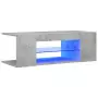 Mobile Porta TV con Luci LED Grigio Cemento 90x39x30 cm