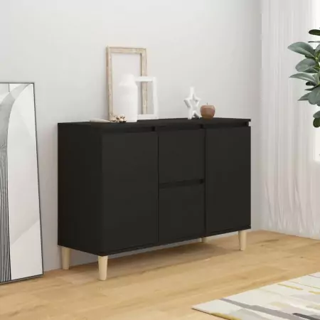 Credenza Nera 103,5x35x70 cm in Truciolato