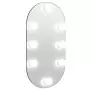 Specchio con Luci LED 40x20 cm Ovale in Vetro