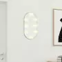 Specchio con Luci LED 40x20 cm Ovale in Vetro
