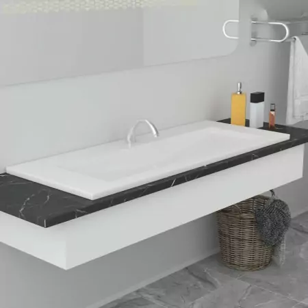 Lavabo da Incasso 101x39,5x18,5 cm in Ceramica Bianco