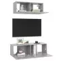 Set Porta TV 2 pz Grigio Cemento in Truciolato