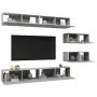 Set Porta TV 6 pz Grigio Cemento in Truciolato