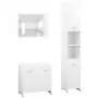 Set Mobili da Bagno 3 pz Bianco in Truciolato