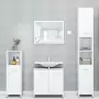 Set Mobili da Bagno 3 pz Bianco in Truciolato