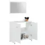 Set Mobili da Bagno 3 pz Bianco in Truciolato