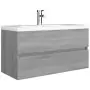 Mobile Sottolavabo Grigio Sonoma 90x38,5x45cm Legno Multistrato