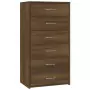 Credenza 6 Cassetti Rovere Marrone 50x34x96cm Legno Multistrato