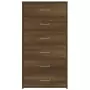 Credenza 6 Cassetti Rovere Marrone 50x34x96cm Legno Multistrato