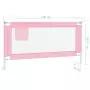 Sponda Letto di Sicurezza per Bambini Rosa 160x25 cm in Tessuto