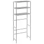 Scaffale per Lavatrice con 3 Ripiani Argento 69x28x169 cm