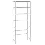 Scaffale per Lavatrice con 3 Ripiani Argento 69x28x169 cm