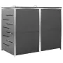 Copri Bidoni Pattumiera Doppia 138x77,5x115,5 cm Acciaio Inox