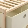 Armadietti 2 pz con 5 Cesti in Tessuto e Legno di Cedro Beige