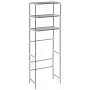 Scaffale per Bagno con 3 Ripiani Argento 53x28x169 cm