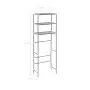 Scaffale per Bagno con 3 Ripiani Argento 53x28x169 cm