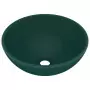 Lavandino Lusso Rotondo Verde Scuro Opaco 32,5x14 cm Ceramica