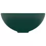 Lavandino Lusso Rotondo Verde Scuro Opaco 32,5x14 cm Ceramica