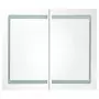 Armadietto Bagno con Specchio e LED 80x12,2x68 cm