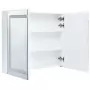 Armadietto Bagno con Specchio e LED 80x12,2x68 cm